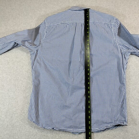 Abercrombie and Fitch Shirt Mens XLMuscle Blue Gingham Plaid Button Down Cotton - Picture 7 of 8